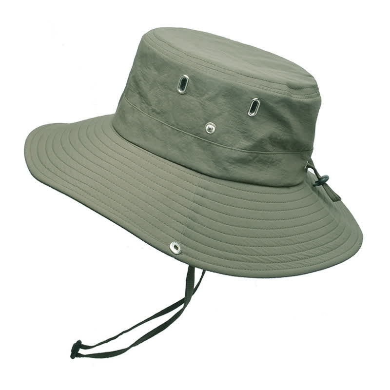 Cappello da pescatore da alpinismo con tesa larga e parasole da uomo - Verde militare - Misura M (22"-22 7/8") - image 13