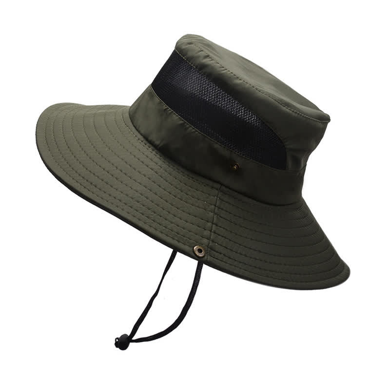 Cappello da viaggio da spiaggia con protezione solare estiva da uomo - Verde militare - Misura M (22"-22 7/8") - image 7