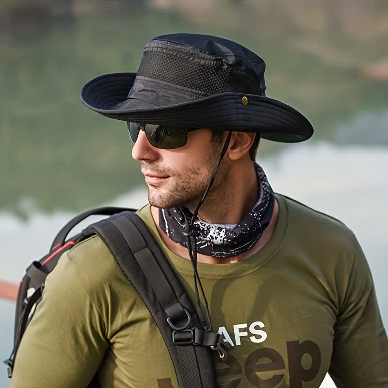 Cappello da viaggio da spiaggia con protezione solare estiva da uomo - image 0