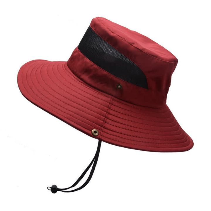 Cappello da viaggio da spiaggia con protezione solare estiva da uomo - Rosso - Misura M (22"-22 7/8") - image 10