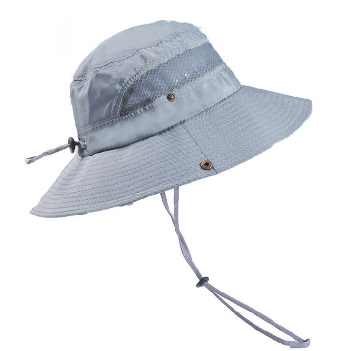 Cappello da pescatore a tesa larga in rete traspirante da uomo per esterni - Grigio - Misura M (22"-22 7/8") - image 2