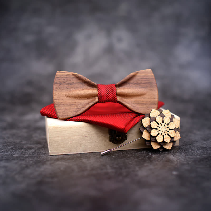 Set di 3 papillon decorativi in legno naturale da uomo - image 8