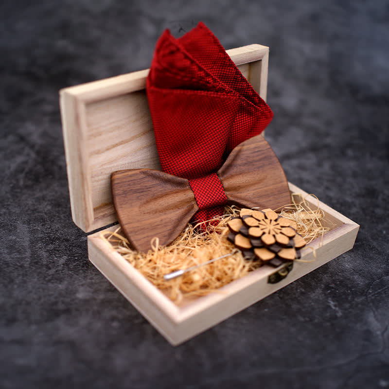Set di 3 papillon decorativi in legno naturale da uomo - image 7
