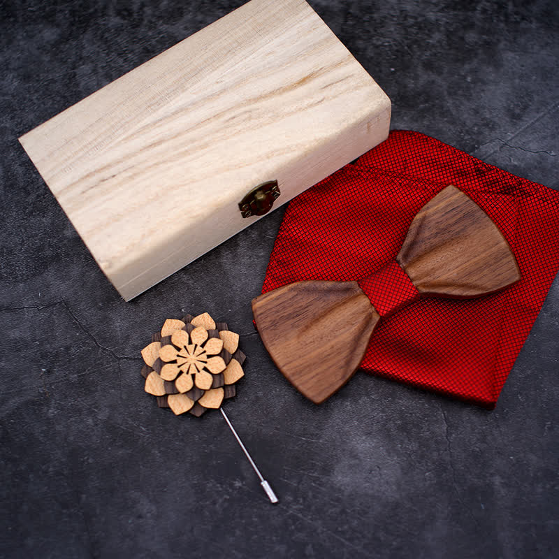 Set di 3 papillon decorativi in legno naturale da uomo - image 9