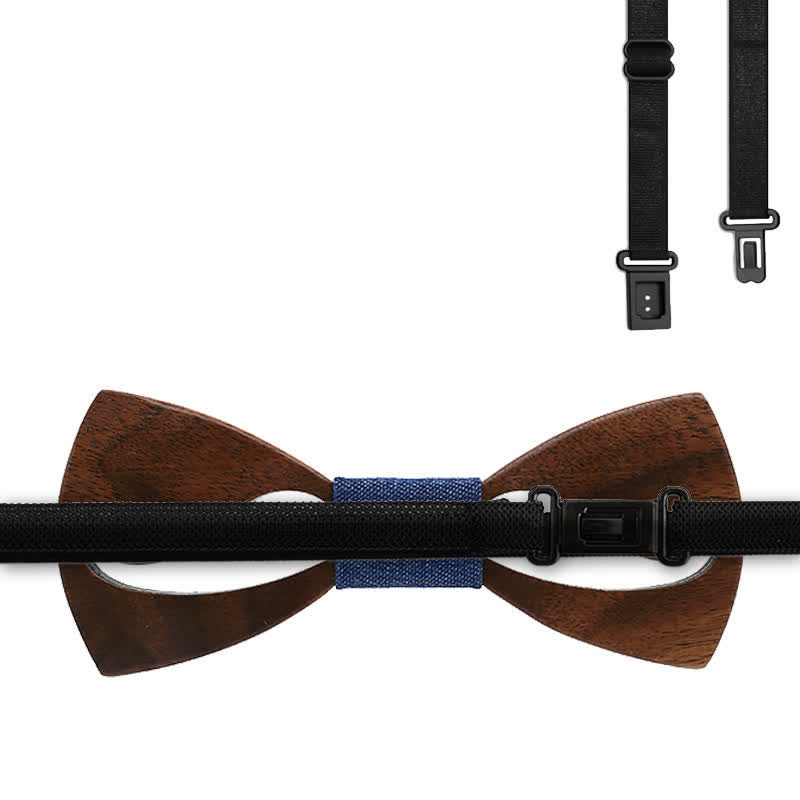 Set di 3 papillon in legno con baffi cavi divertenti da uomo - image 7