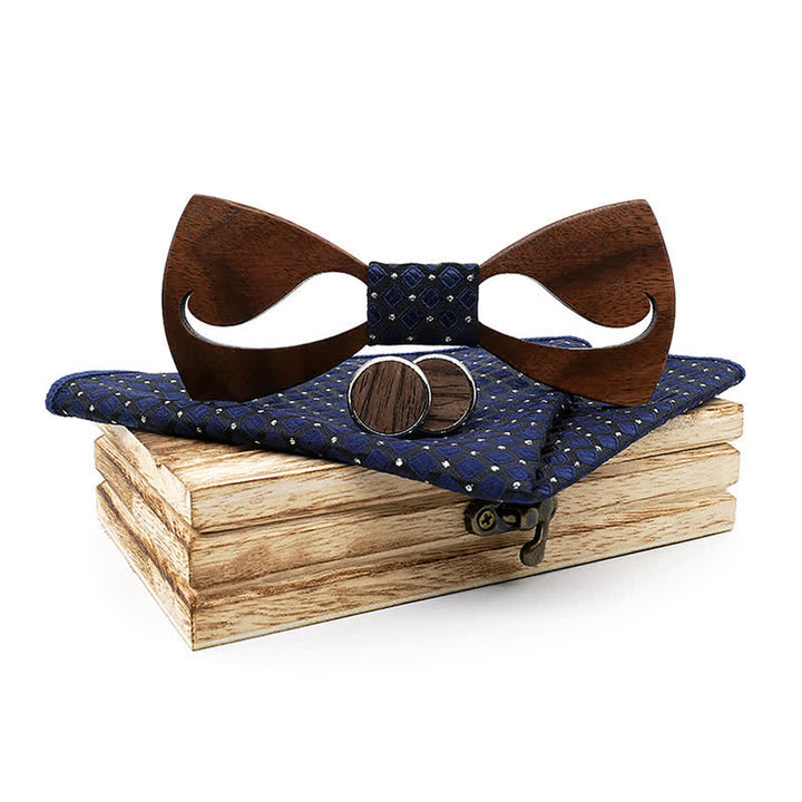 Set di 3 papillon in legno con baffi cavi divertenti da uomo - Marina Militare - image 10