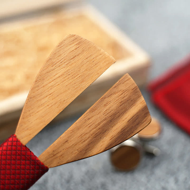 Set di 3 papillon in legno con baffi cavi divertenti da uomo - image 2