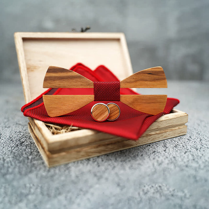 Set di 3 papillon in legno con baffi cavi divertenti da uomo - image 1