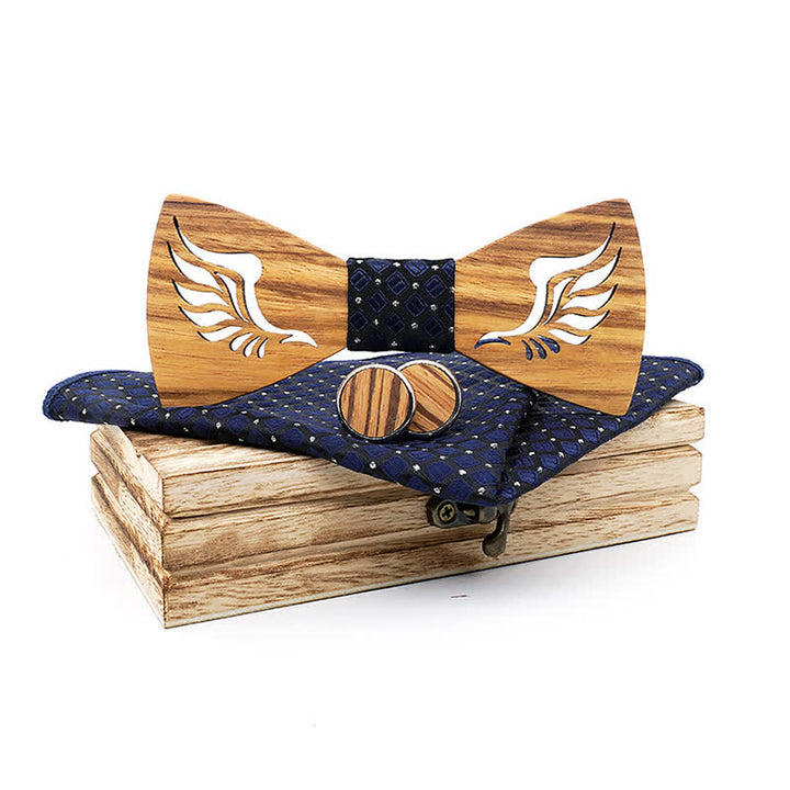 Set di 3 papillon in legno con ali ad angolo cavo da uomo - Marina Militare - image 0