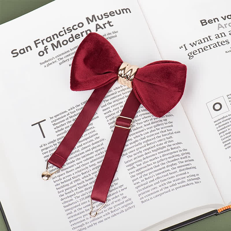 Papillon da uomo in velluto stile farfalla in metallo oro rosa - image 8