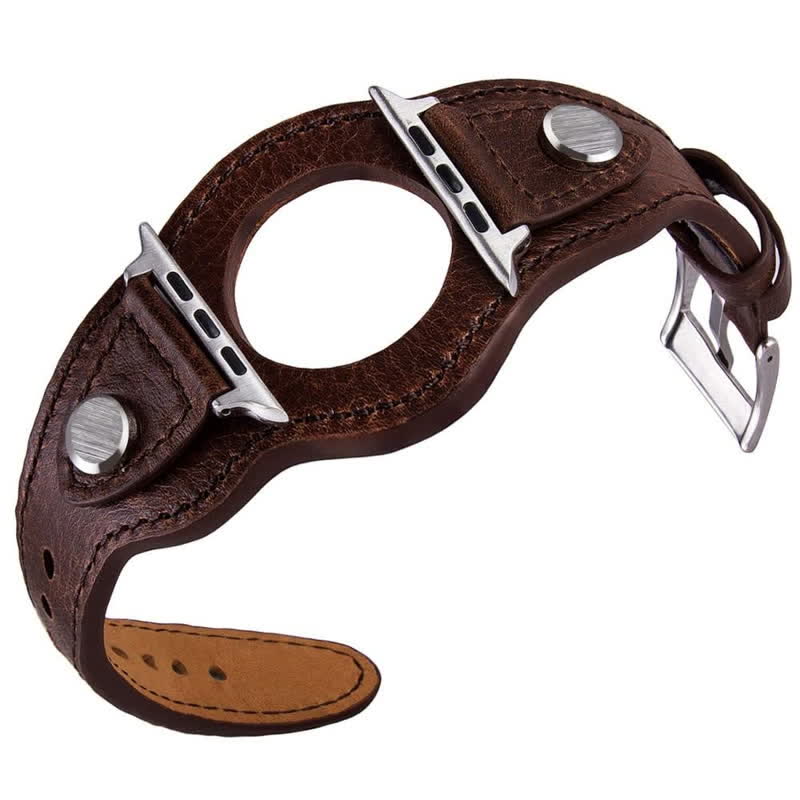 Braccialetto retrò con polsino e cinturino per orologio - Caffè - Dimensioni quadrante orologio 42mm/44mm/45mm - image 2
