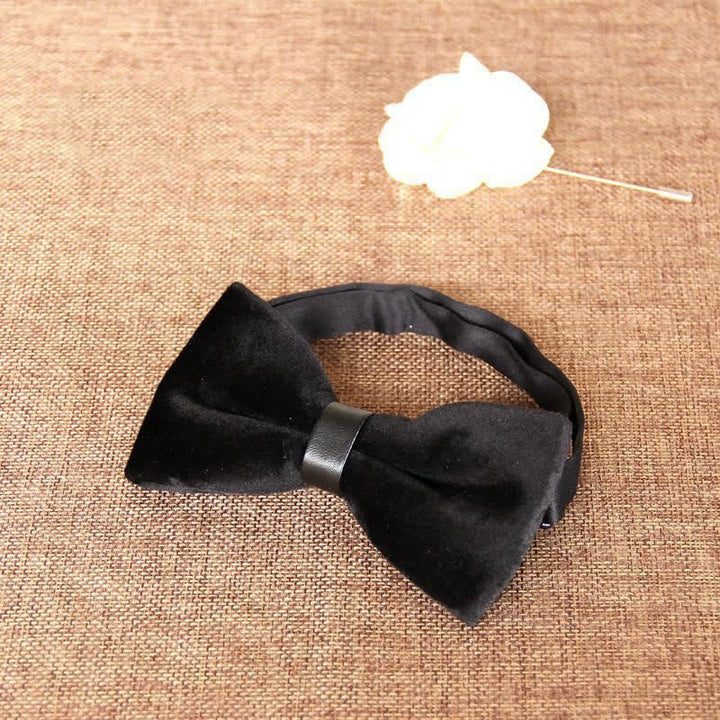 Papillon da uomo elegante e lussuoso in velluto per banchetto - Nero - image 2