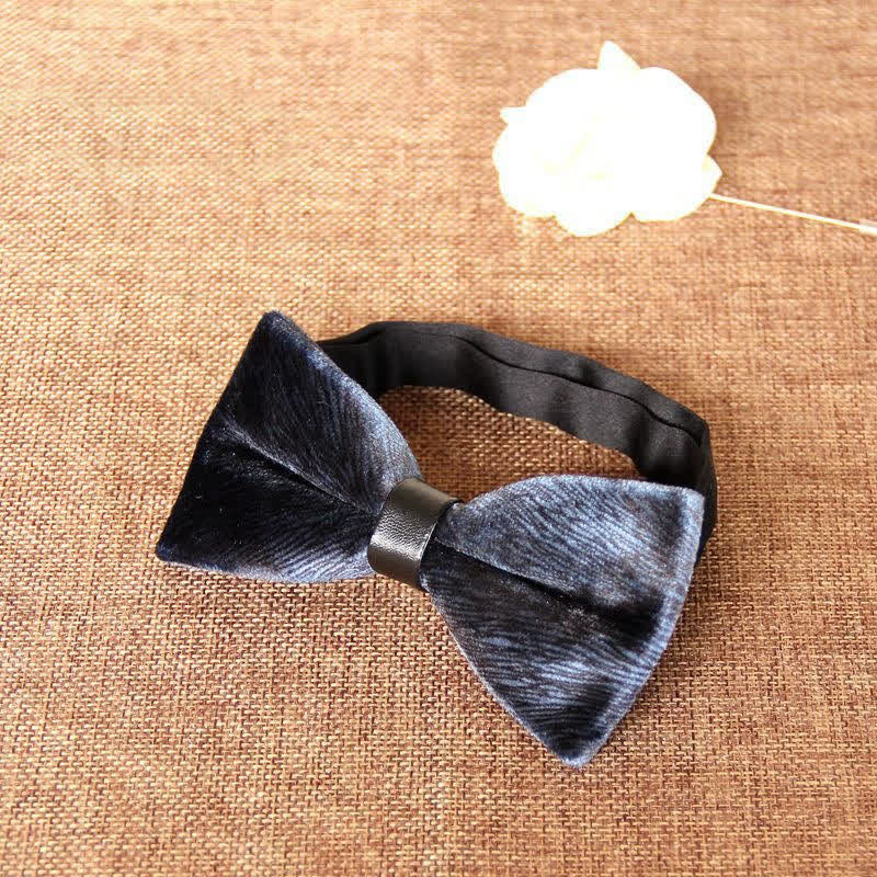 Papillon da uomo elegante e lussuoso in velluto per banchetto - Grigio ardesia - image 18