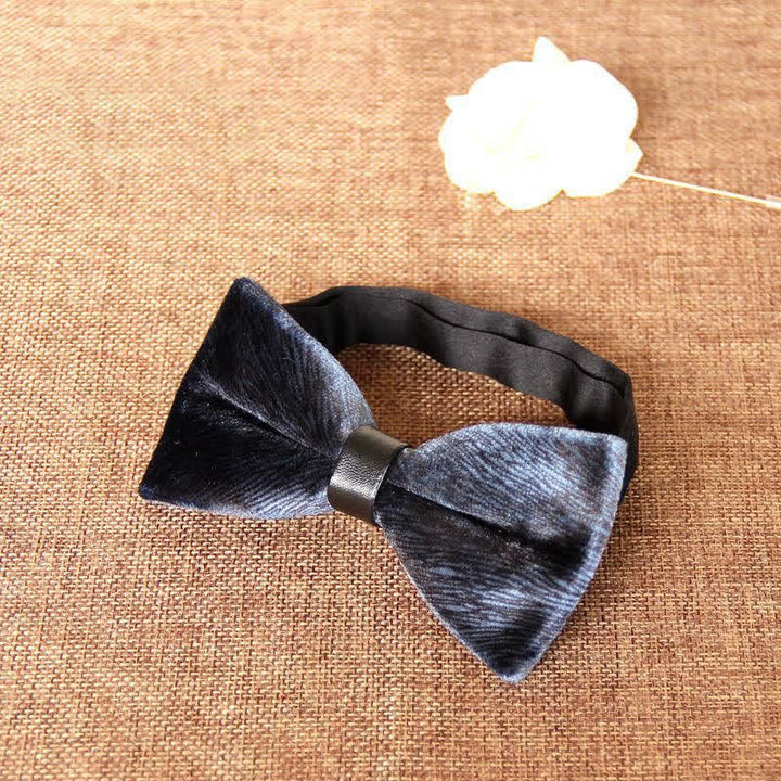 Papillon da uomo elegante e lussuoso in velluto per banchetto - Grigio ardesia - image 18