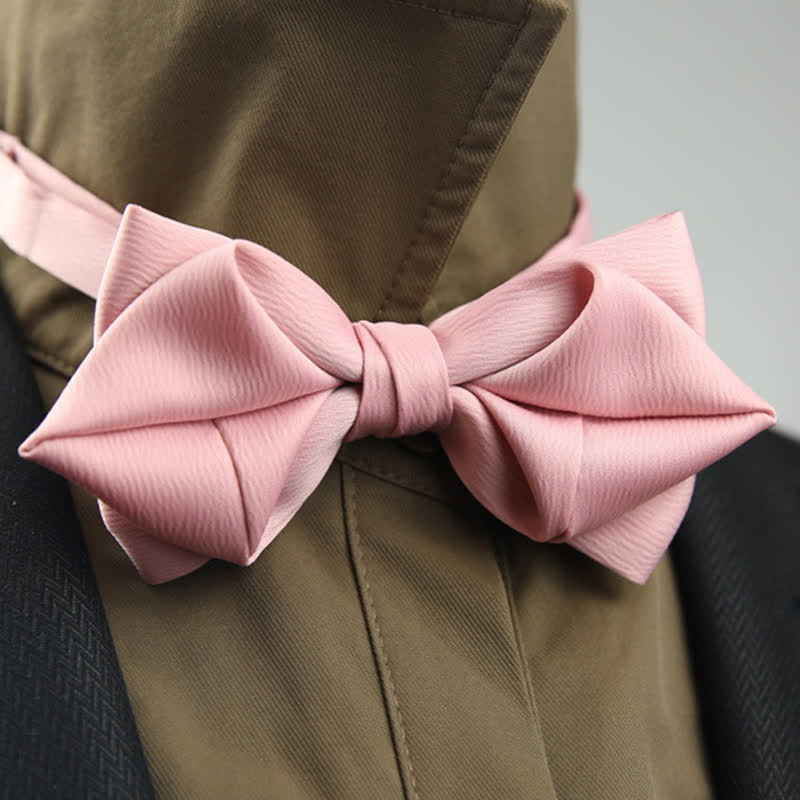 Papillon a punta unica per uomo, stile casual - Rosa - image 15