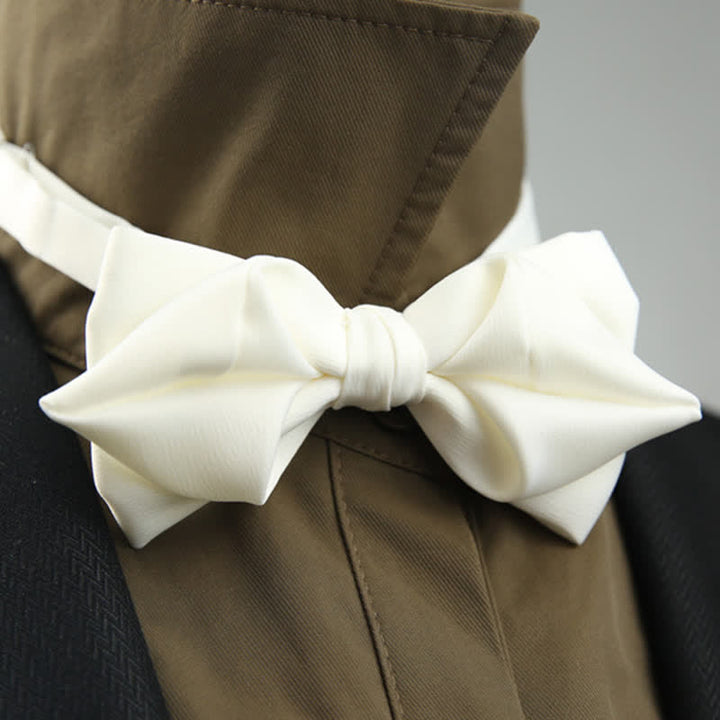 Papillon a punta unica per uomo, stile casual - Bianco - image 16