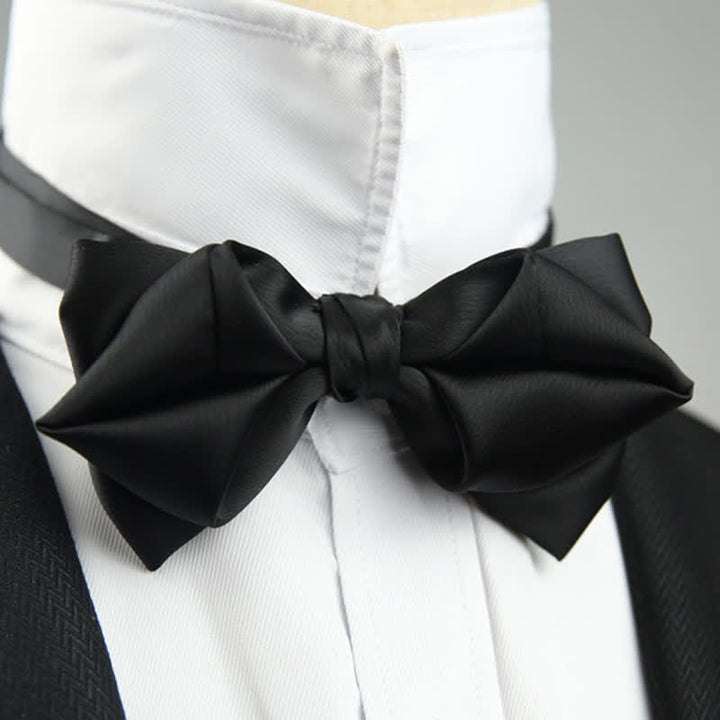 Papillon a punta unica per uomo, stile casual - Nero - image 11