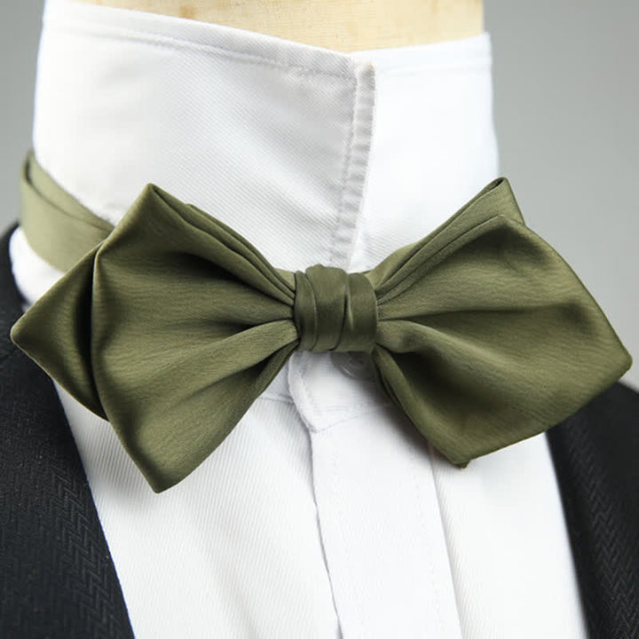 Papillon a punta speciale per matrimonio da uomo - Verde oliva - image 0