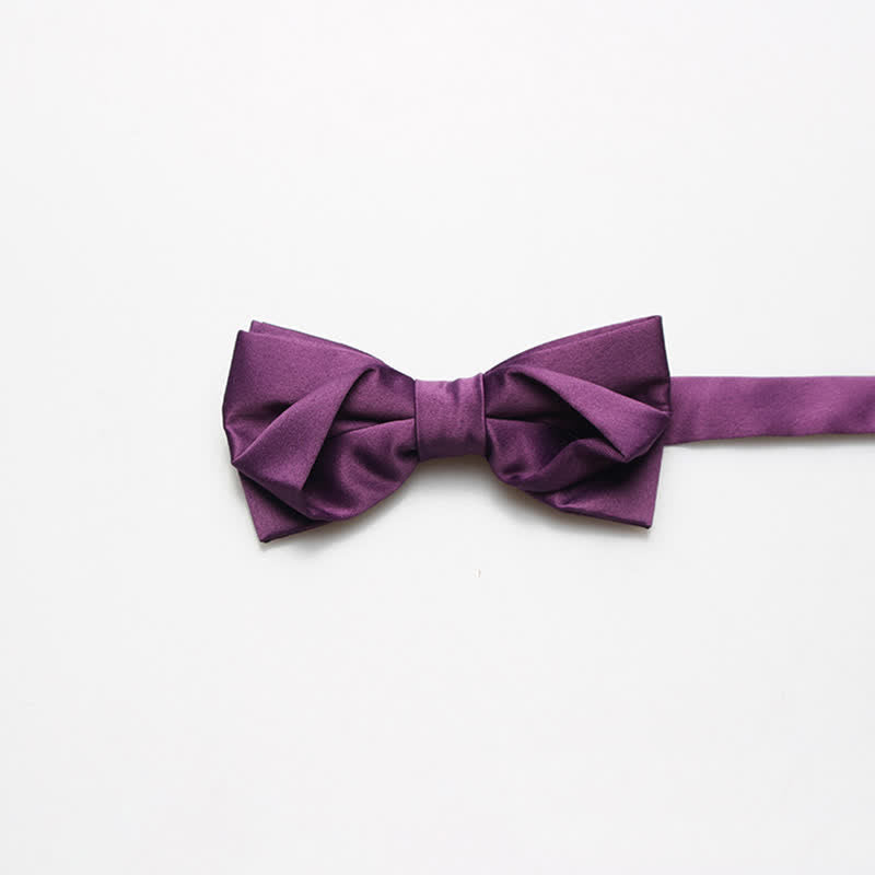 Papillon semplice tinta unita alla moda maschile - Viola - image 5