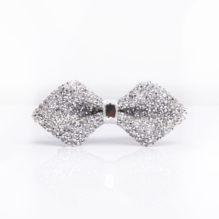 Papillon da uomo con strass bianchi scintillanti - Stile n. 2 - image 6