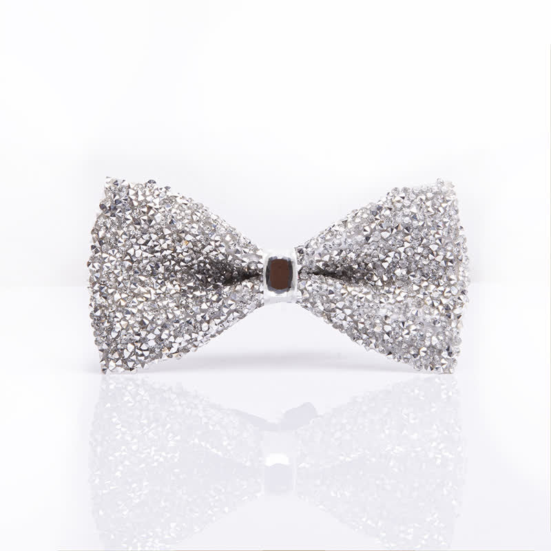 Papillon da uomo con strass bianchi scintillanti - Stile n. 1 - image 2