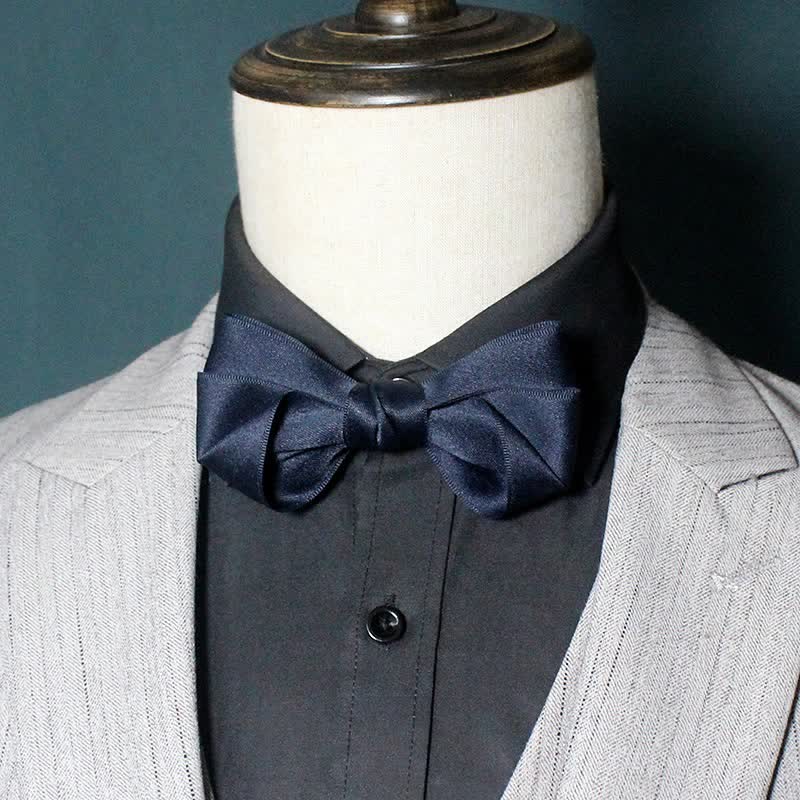 Camicia da uomo semplice alla moda con papillon e colori solidi - image 0