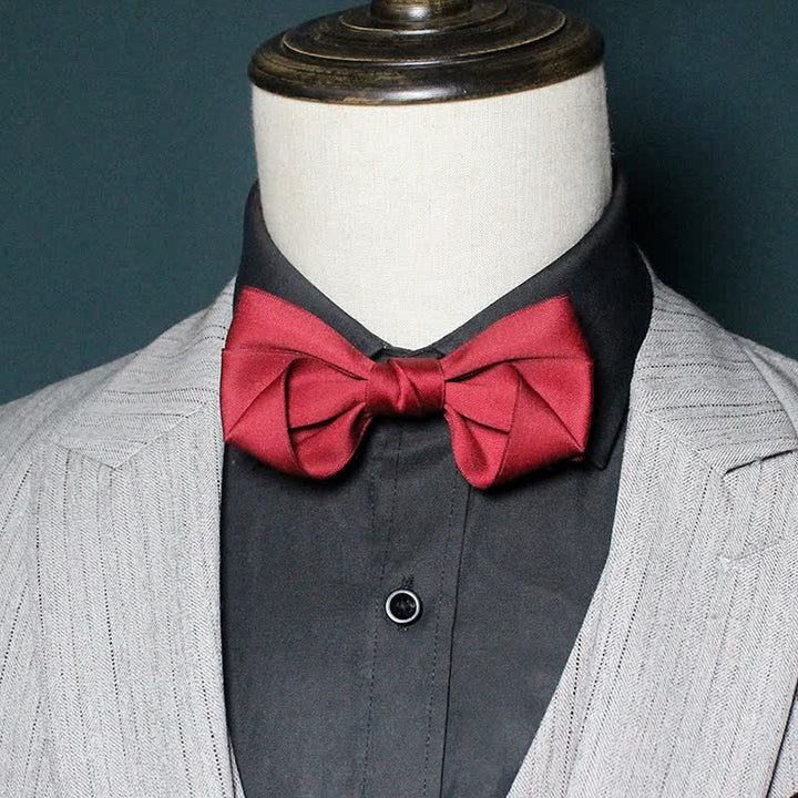 Camicia da uomo semplice alla moda con papillon e colori solidi - image 3