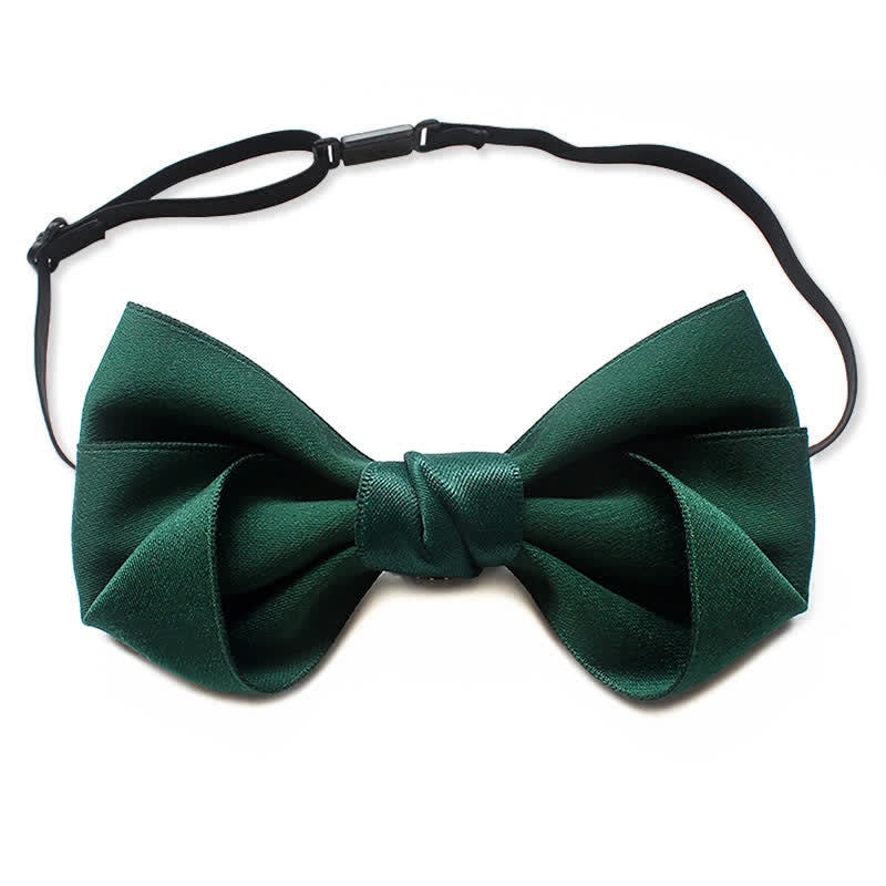 Camicia da uomo semplice alla moda con papillon e colori solidi - Verde scuro - image 4