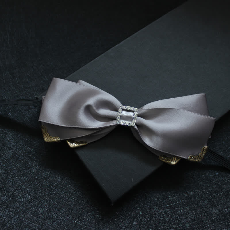 Papillon da matrimonio classico a triplo strato da uomo - Grigio - image 1