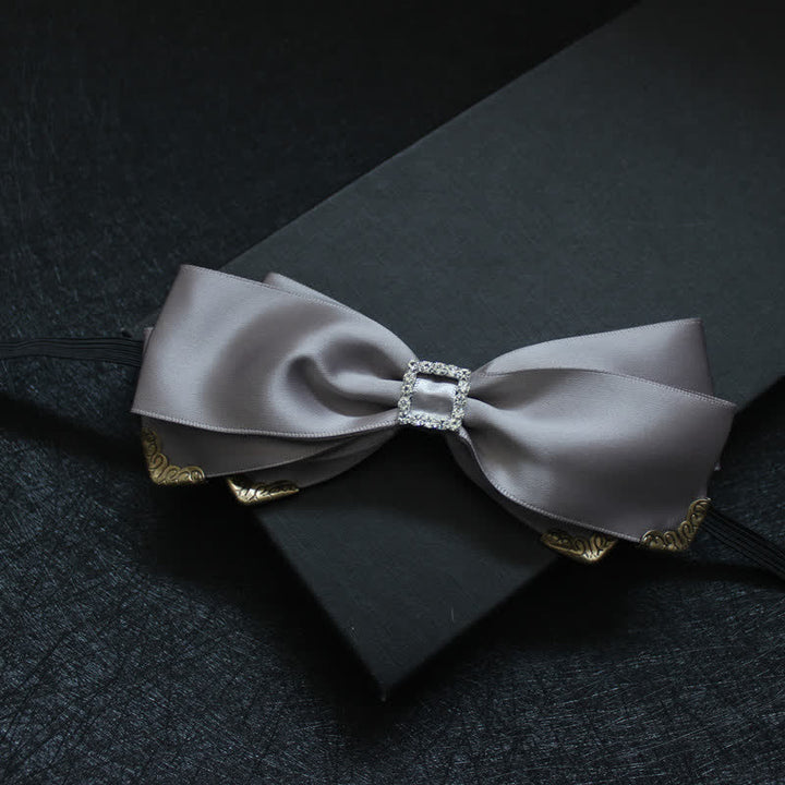 Papillon da matrimonio classico a triplo strato da uomo - Grigio - image 1