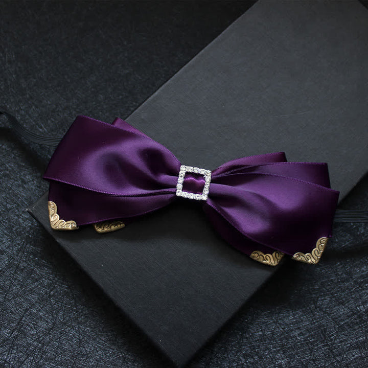 Papillon da matrimonio classico a triplo strato da uomo - Viola - image 7