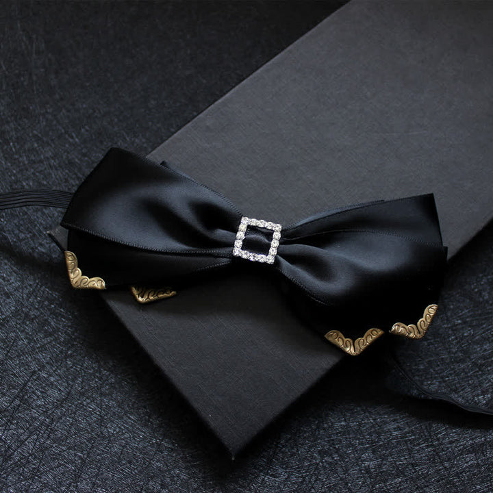 Papillon da matrimonio classico a triplo strato da uomo - Nero - image 4