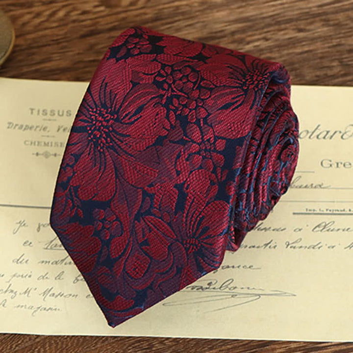 Cravatta da uomo con motivo floreale vintage - image 16