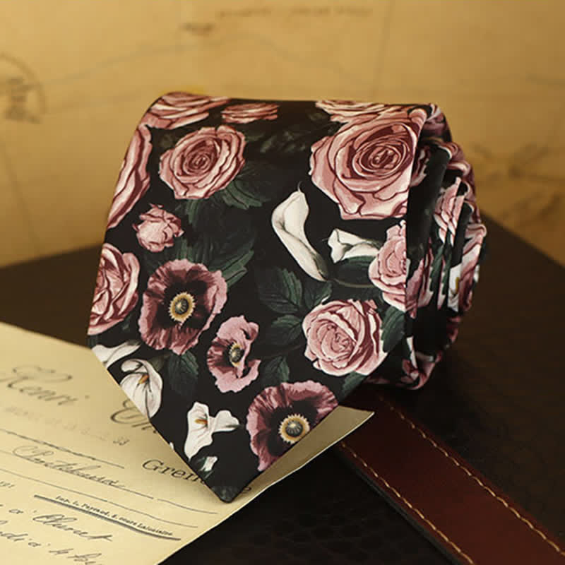 Camicia formale con stampa floreale da uomo e cravatta - image 7