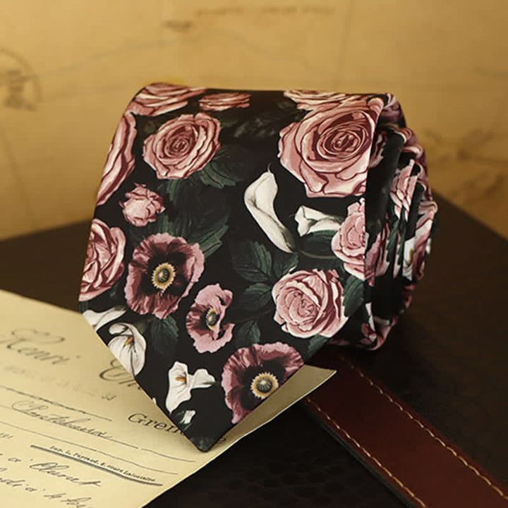 Camicia formale con stampa floreale da uomo e cravatta - image 7