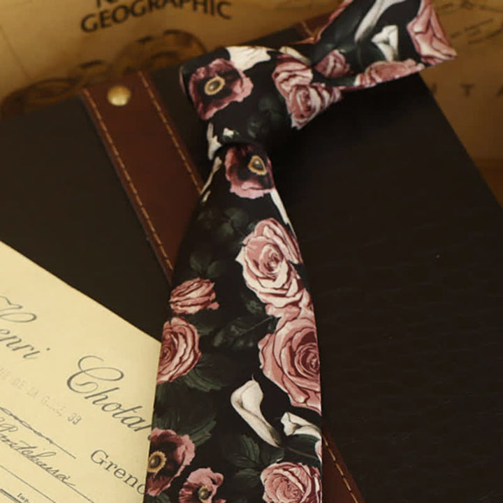 Camicia formale con stampa floreale da uomo e cravatta - image 8