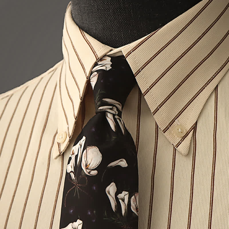 Camicia formale con stampa floreale da uomo e cravatta - Stile n. 1 - image 0