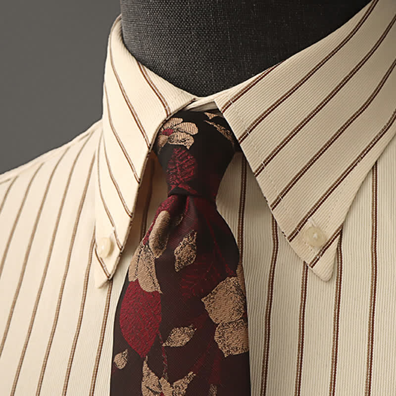 Camicia formale con stampa floreale da uomo e cravatta - Stile n. 2 - image 3