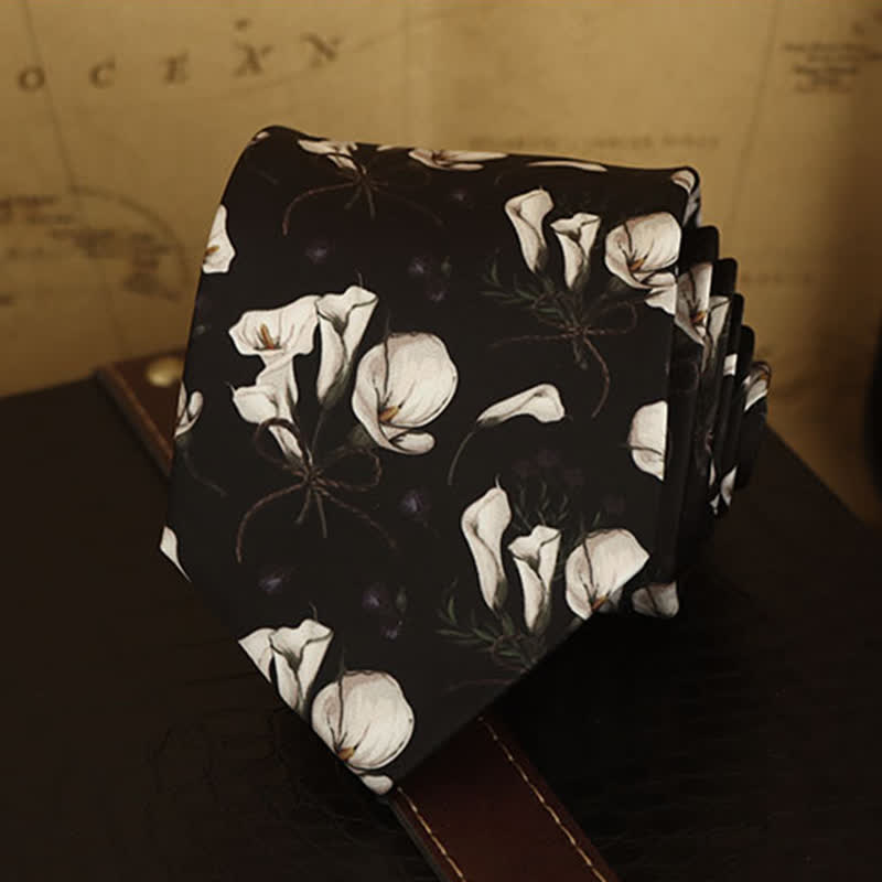 Camicia formale con stampa floreale da uomo e cravatta - image 1