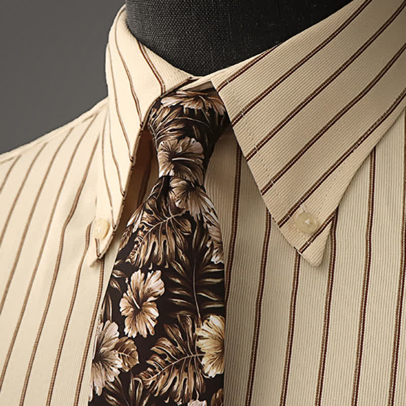 Camicia formale con stampa floreale da uomo e cravatta - Stile n. 8 - image 21