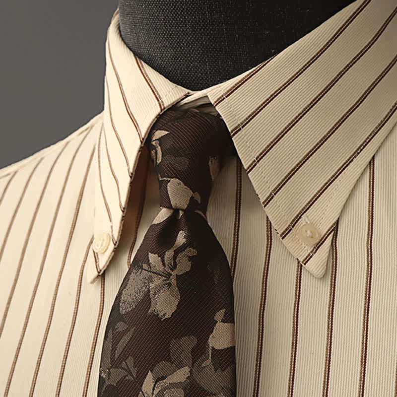 Camicia formale con stampa floreale da uomo e cravatta - Stile n. 5 - image 12