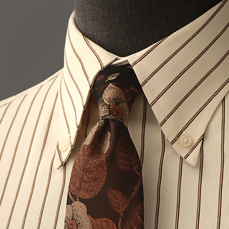 Camicia formale con stampa floreale da uomo e cravatta - Stile n. 7 - image 18