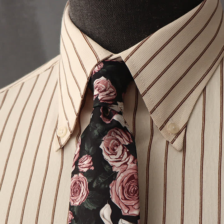 Camicia formale con stampa floreale da uomo e cravatta - Stile n. 3 - image 6