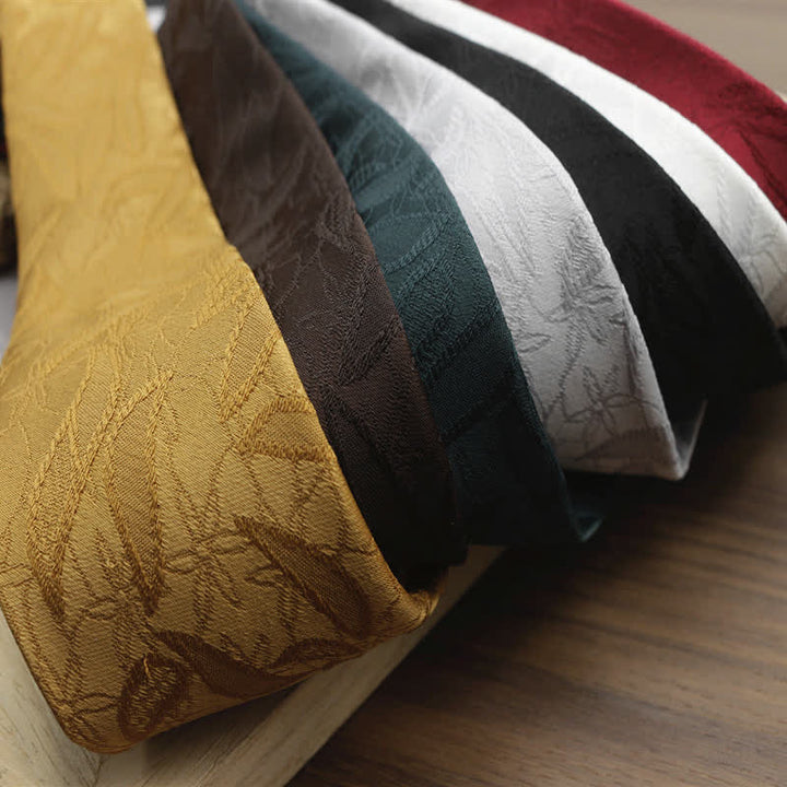 Cravatta da uomo casual con motivo floreale jacquard a foglie - image 2