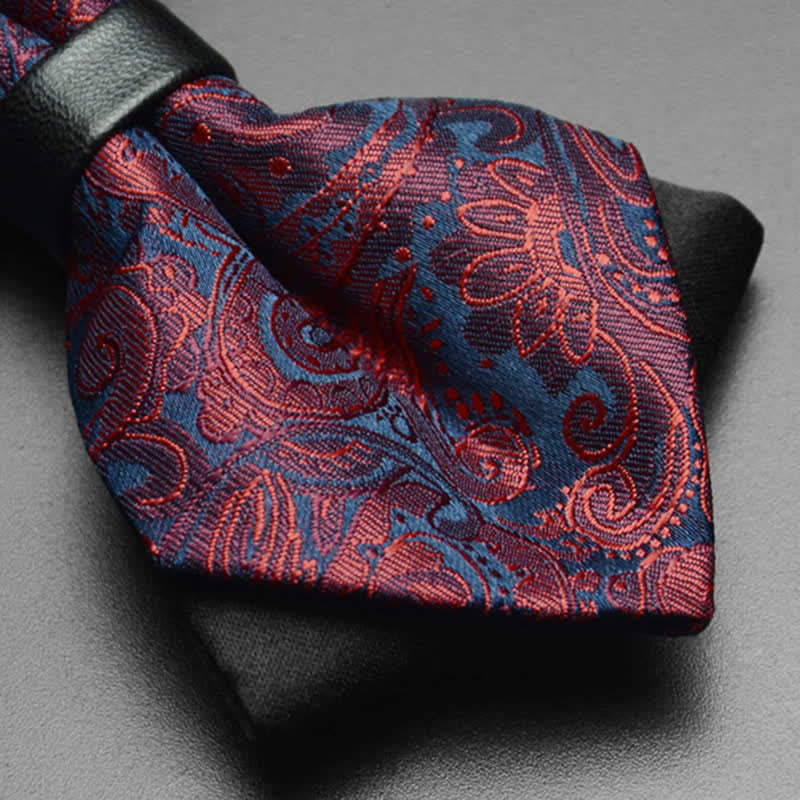 Set di 3 papillon a doppia punta con motivo Paisley esotico da uomo