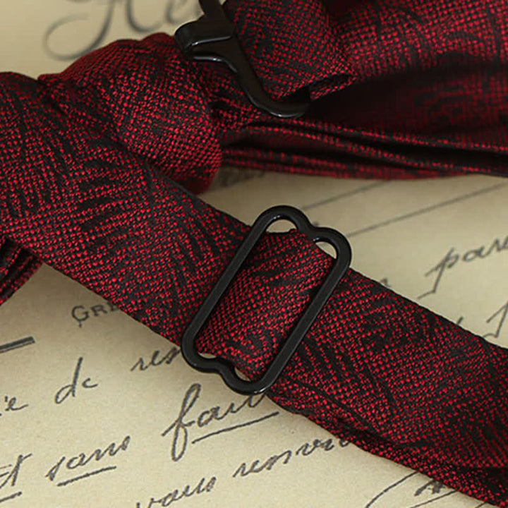 Set di 2 fazzoletti con papillon e motivo floreale bordeaux da uomo - image 4