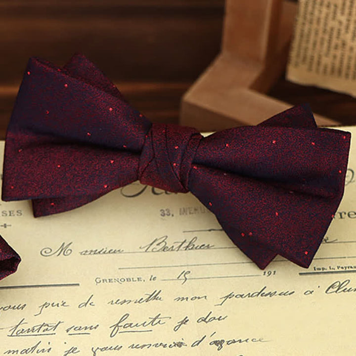 Set di 2 fazzoletti con papillon e motivo floreale bordeaux da uomo - image 13