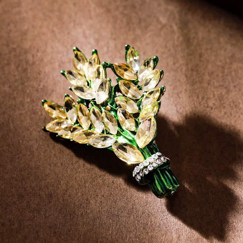 Spilla da donna con bouquet di strass e lavanda - Champagne - image 5