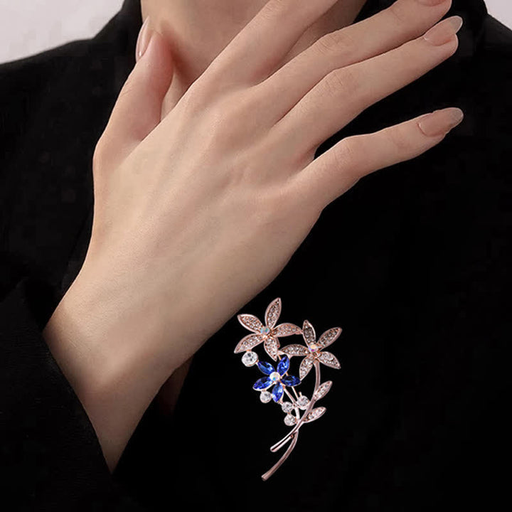 Spilla da donna con fiore di strass scintillanti - image 1
