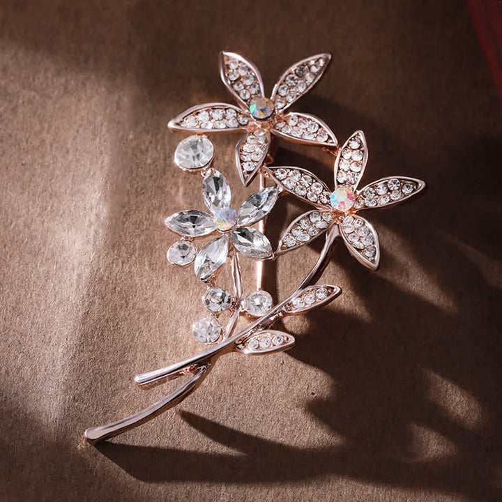 Spilla da donna con fiore di strass scintillanti - Bianco - image 4